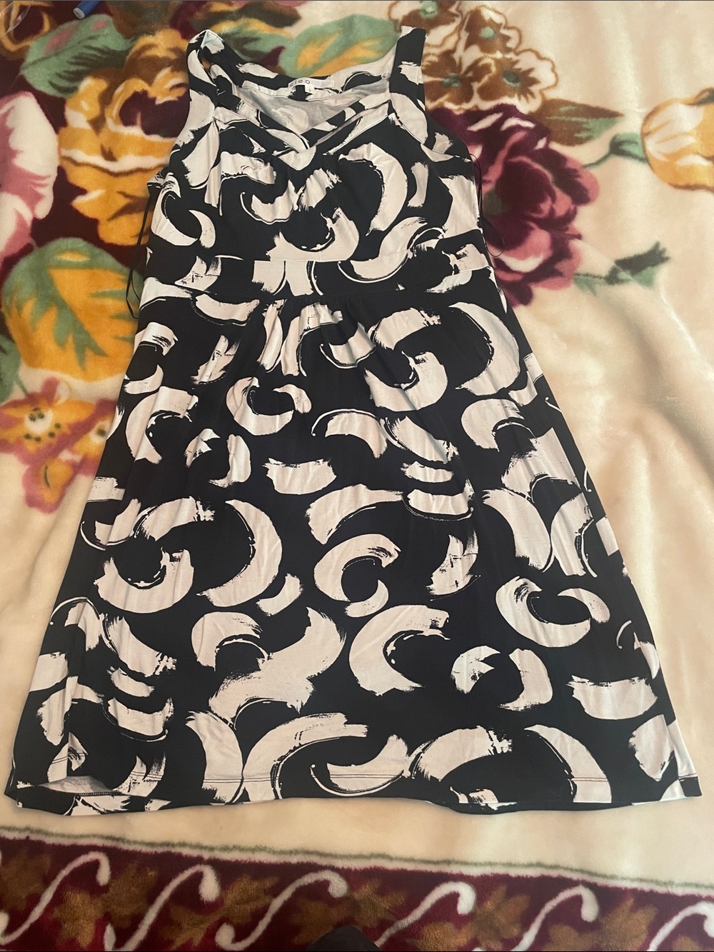 CLEO Black & White Printed Sleeveless Women’s Dress Size Large